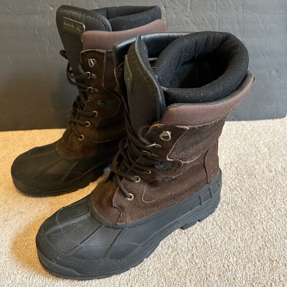 Kamik Montana2 Waterproof Thinsulate Boots Men's Size 13 Brown Suede - Picture 1 of 11